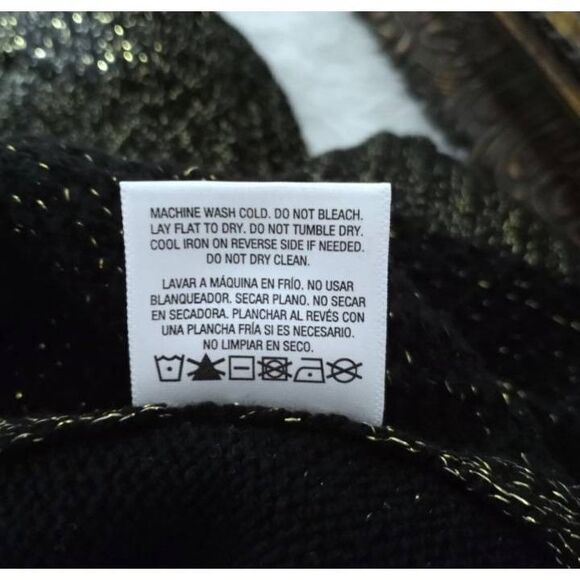SIMPLY STYLED BLACK & METALLIC GOLD SWEATER SZ.S NWT. - Picture 9 of 9